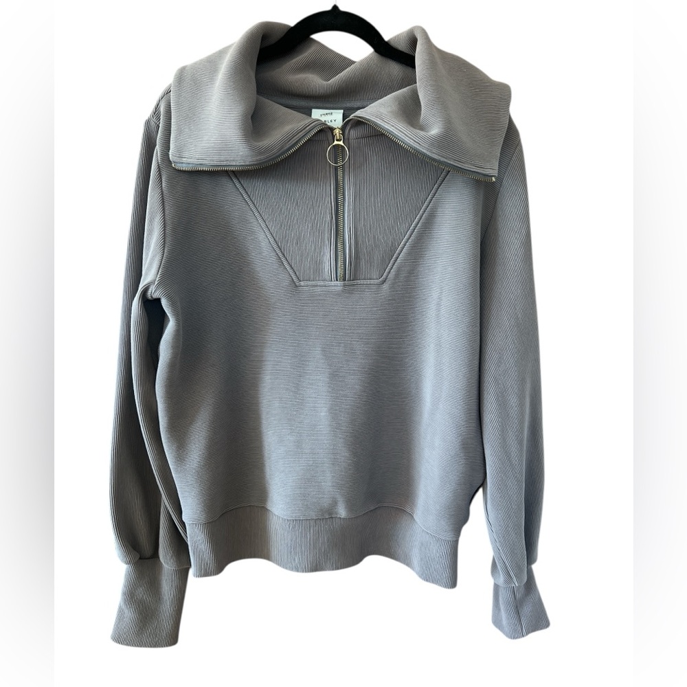 Varley Taupe Half-Zip Sweatshirt - Picture 4 of 12